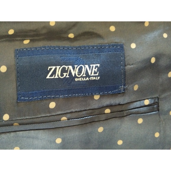 Joseph Abboud Bemberg Zignone Suit Mens 52R Gray 2 Button Custom 100% Wool 47x29 - Picture 13 of 16